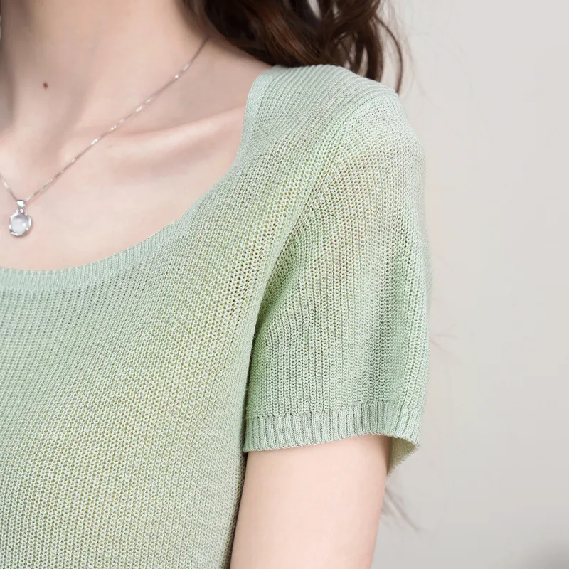 FAWENXIANGZI Knitwear Women's Light Green-3
