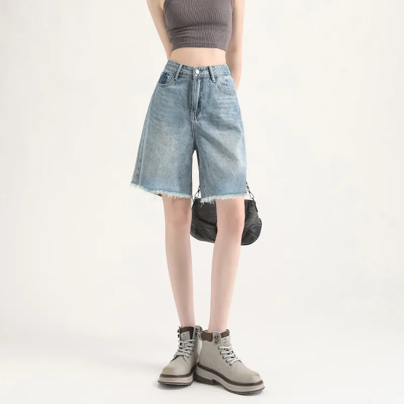 FAWENXIANGZI Denim Shorts Women's-5