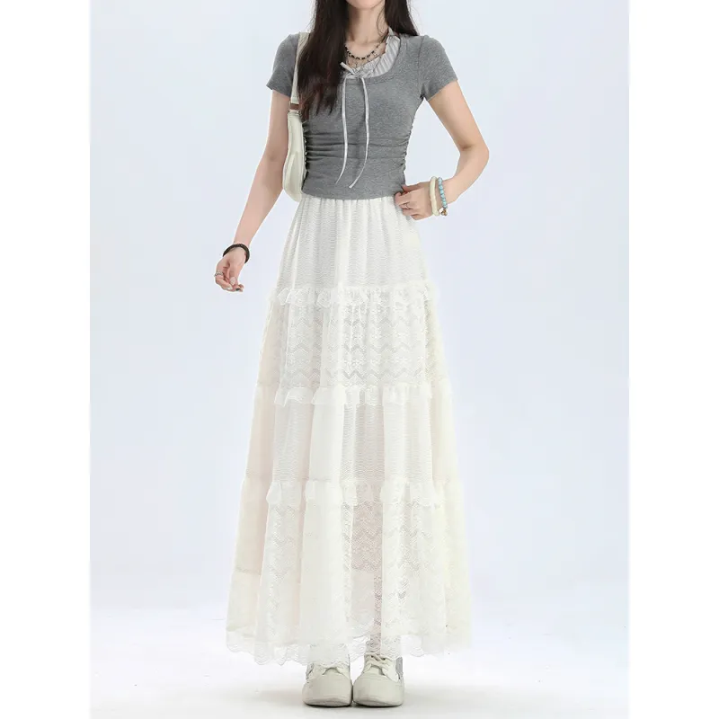 YINLEI Casual Long Skirt Women's-2