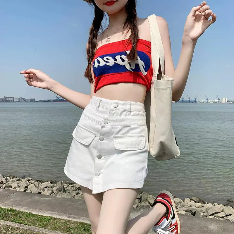 YINLEI Denim Short Skirts Women's-5