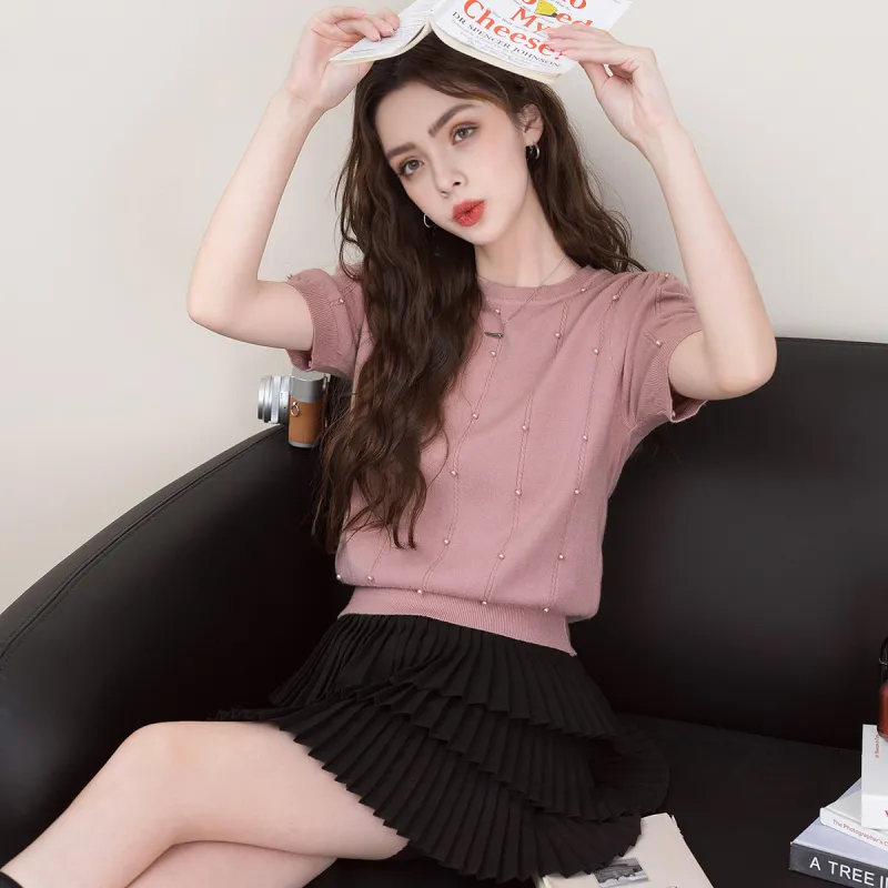 FAWENXIANGZI Puff Sleeve T Shirt Women's-2