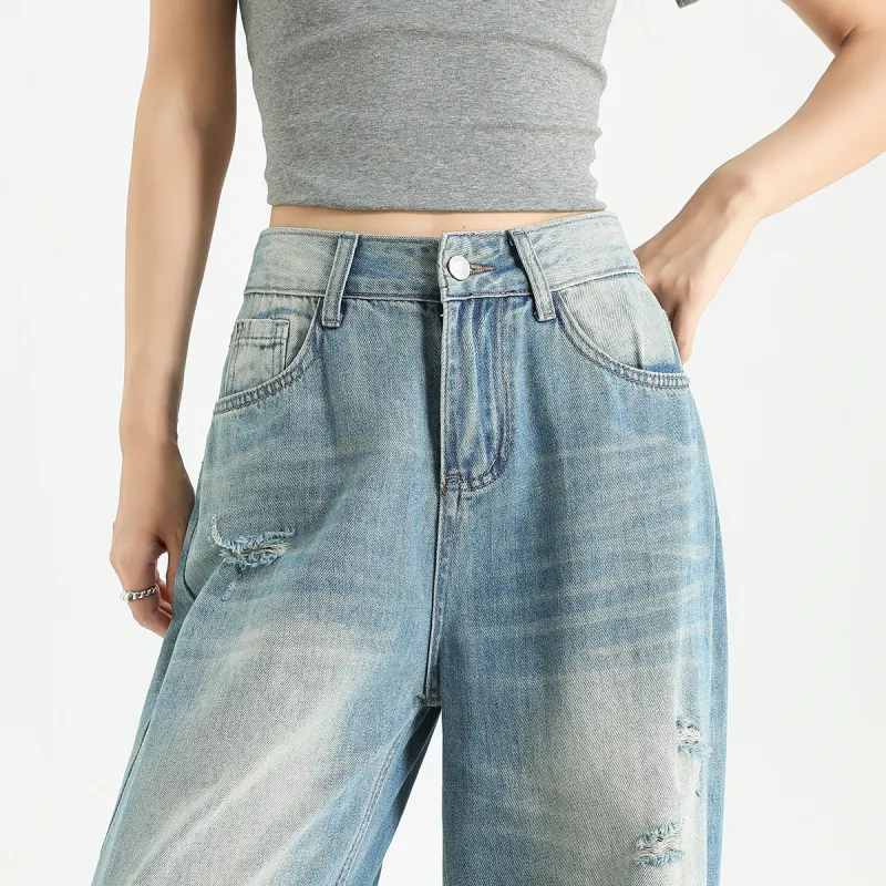 FAWENXIANGZI Jeans Women's Blue-2