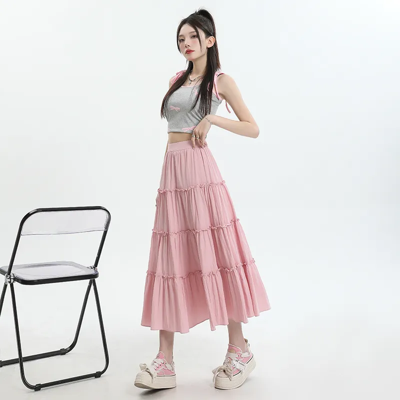 YINLEI Casual Long Skirt Women's-4