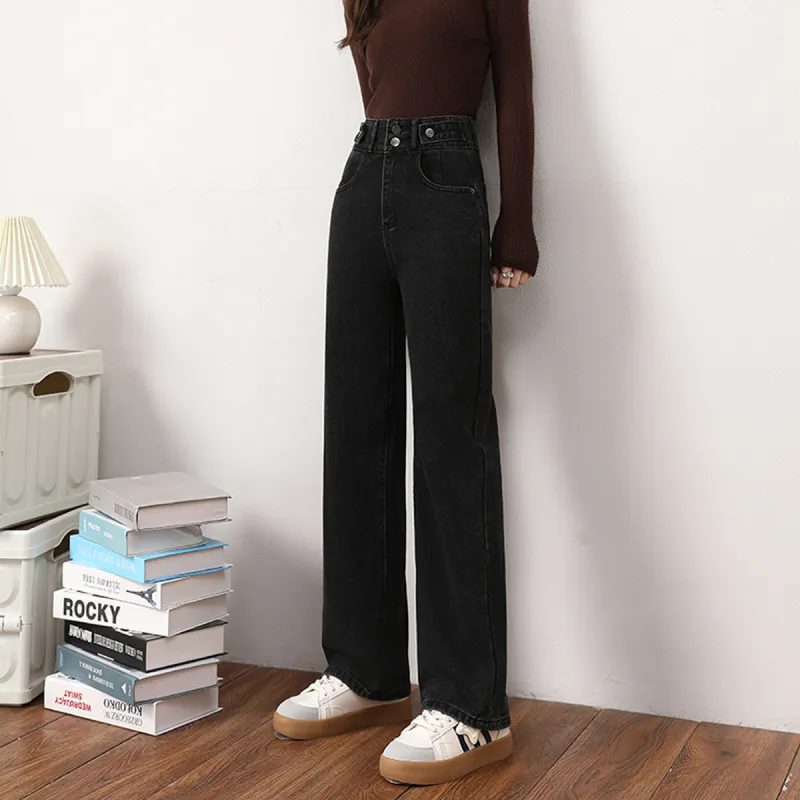 FAWENXIANGZI Jeans Women's Black-2
