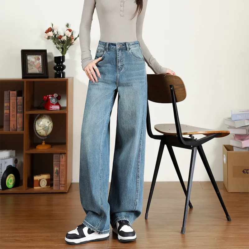 FAWENXIANGZI Jeans Women's Light Blue-5