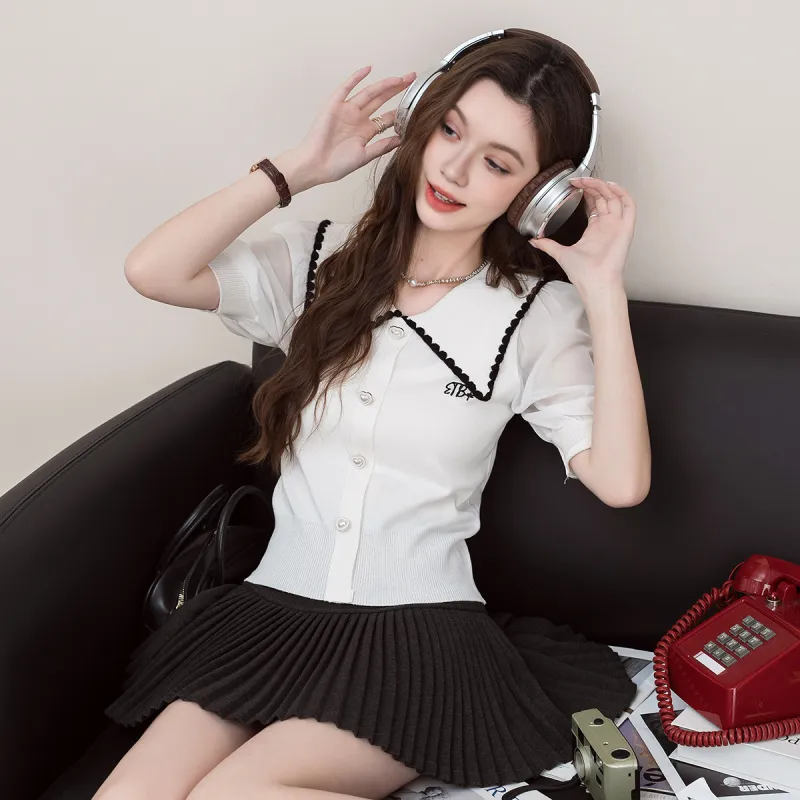 FAWENXIANGZI Puff Sleeve T Shirt Women's-2