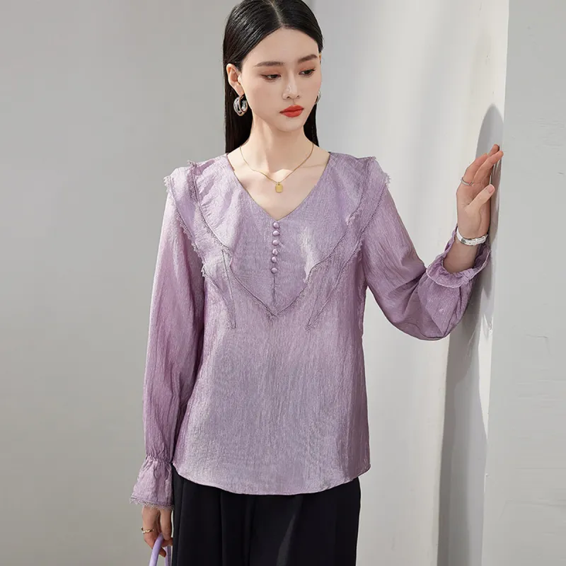 Hang Yi Court Shirts Women's Light Purple-1