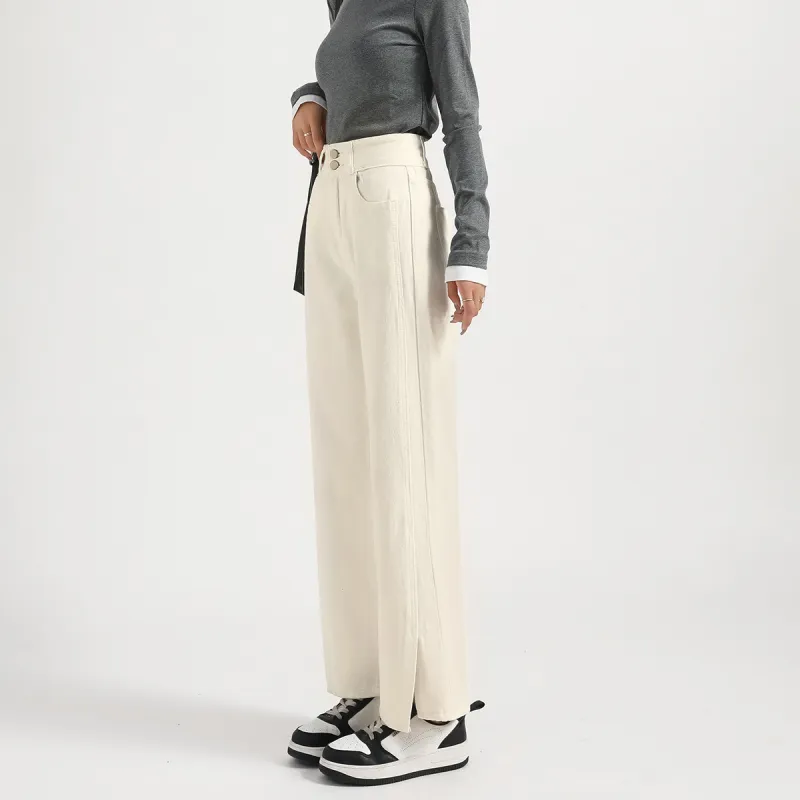 FAWENXIANGZI Jeans Women's Ecru-3