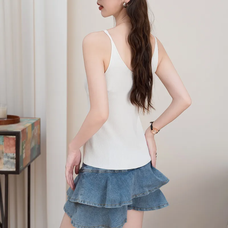 FAWENXIANGZI Tank Tops Women's White-2