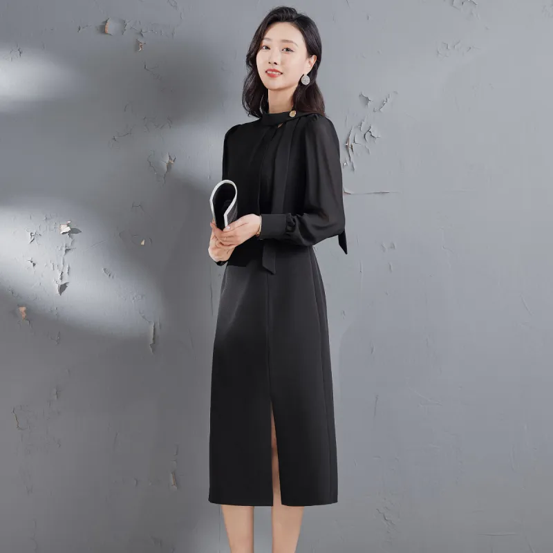 Hang Yi Court Long Sleeved Dress Women's-8