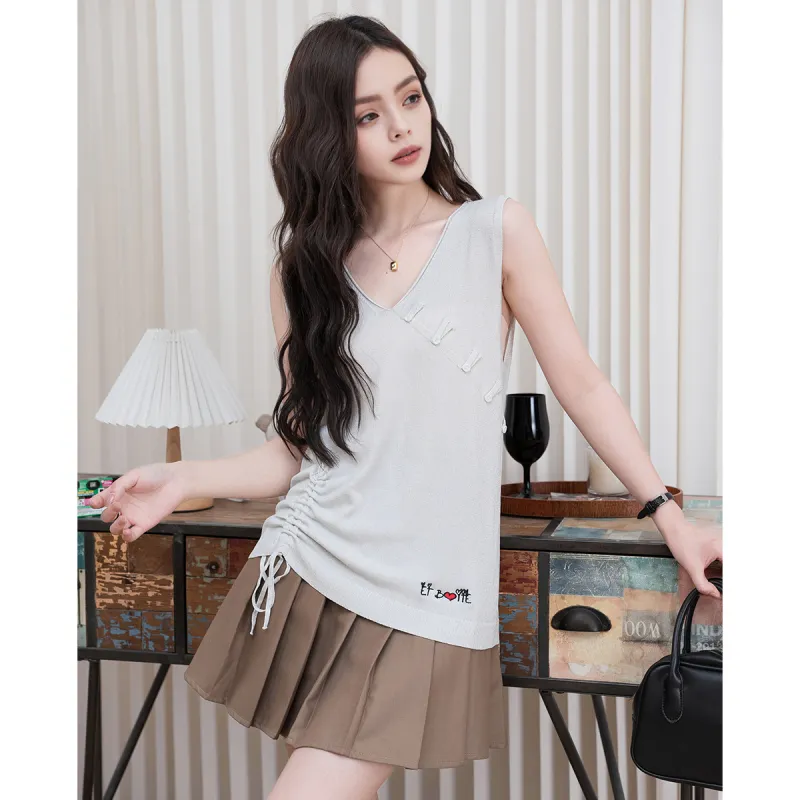 FAWENXIANGZI Tank Tops Women's Light Gray-2