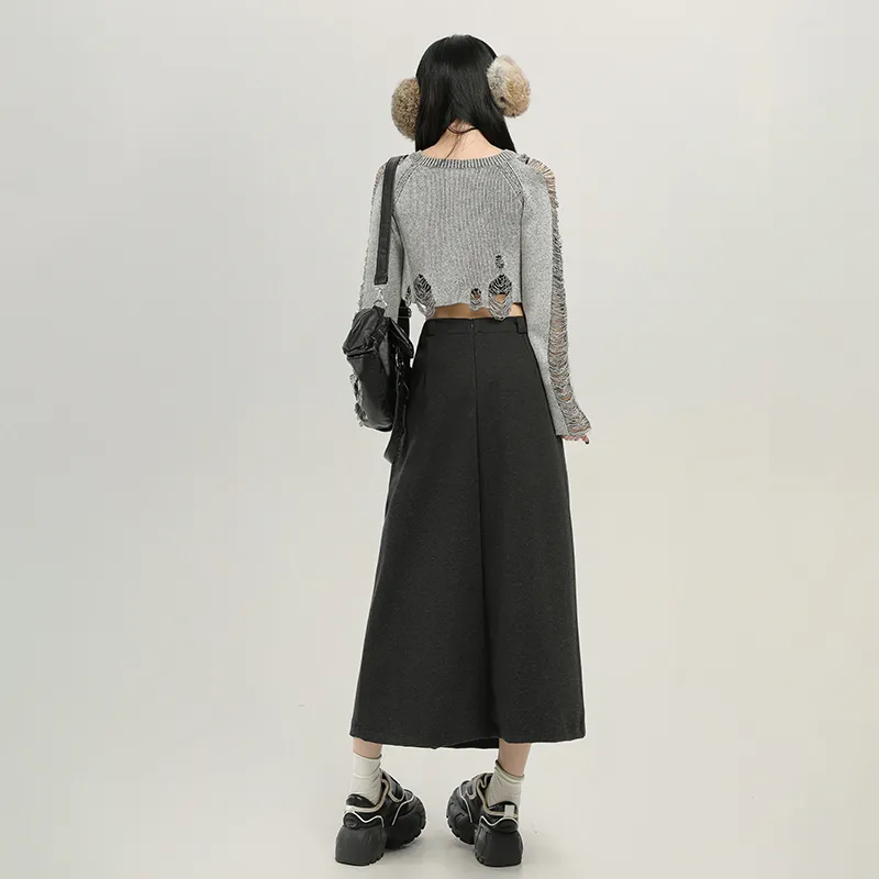 YINLEI Casual Long Skirt Women's-4