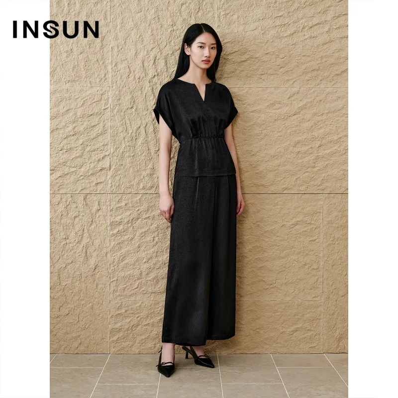 INSUN Shirts Women's Black-1