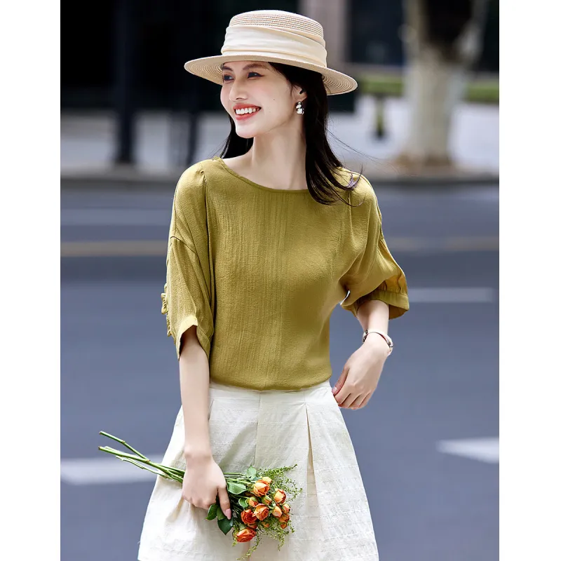Still quiet Shirts Women's Green-2