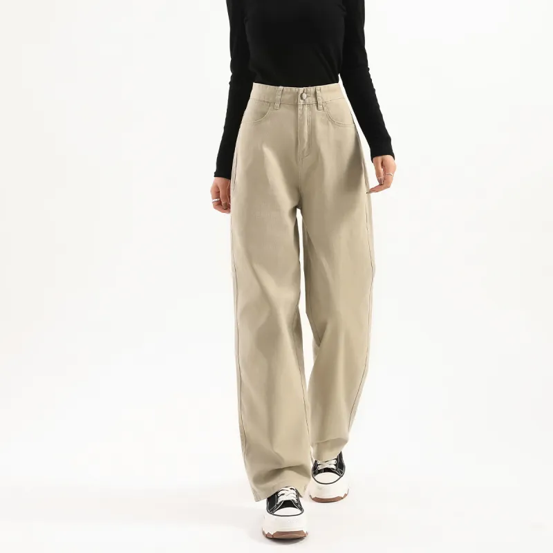 FAWENXIANGZI Jeans Women's Khaki-5