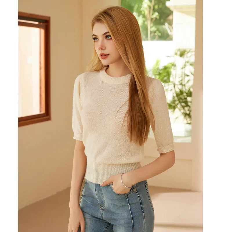 FAWENXIANGZI Knitwear Women's Ecru-1