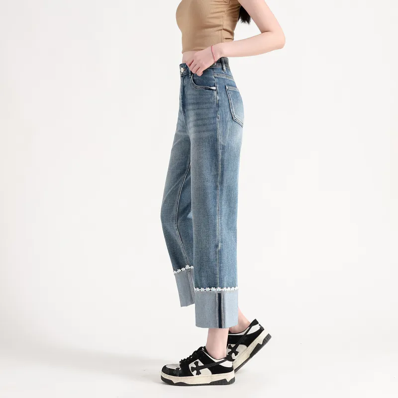 FAWENXIANGZI Jeans Women's Medium Blue-3