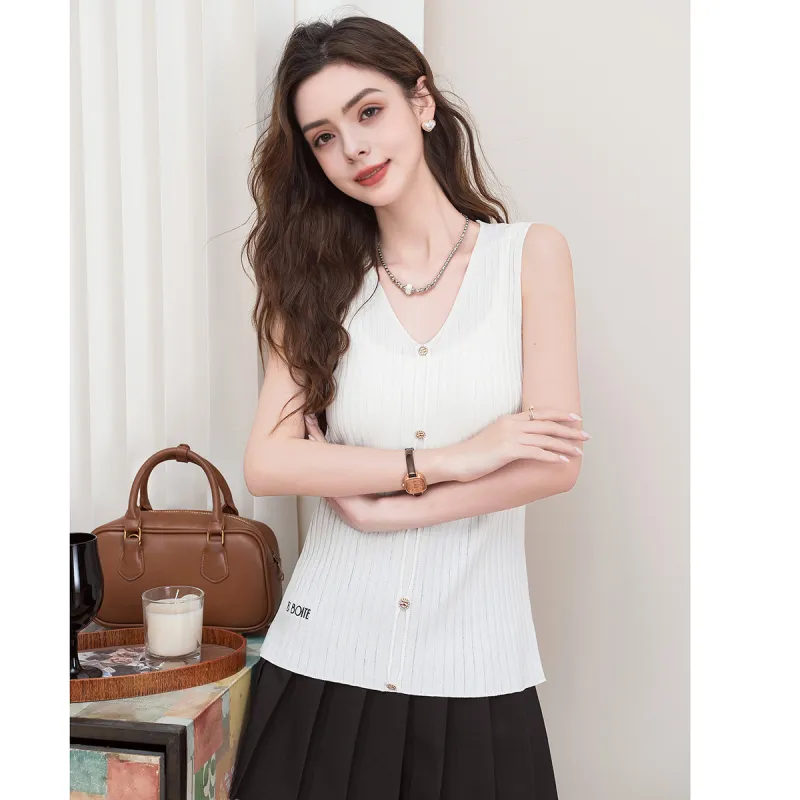 FAWENXIANGZI Tank Tops Women's White-1