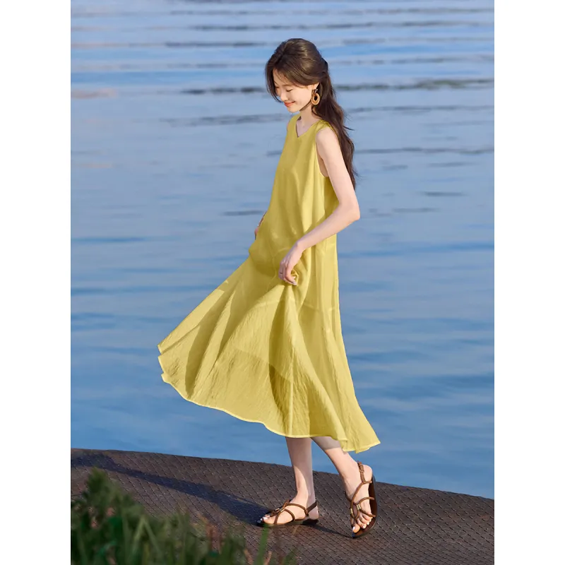 Mo Han Yi Mei Sleeveless Dress Women's-3
