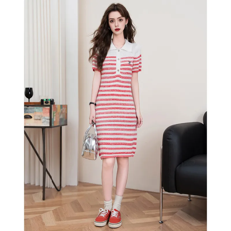 FAWENXIANGZI Short Sleeved Dress Women's-1
