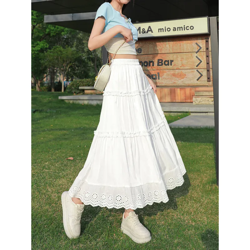 YINLEI Casual Long Skirt Women's-4