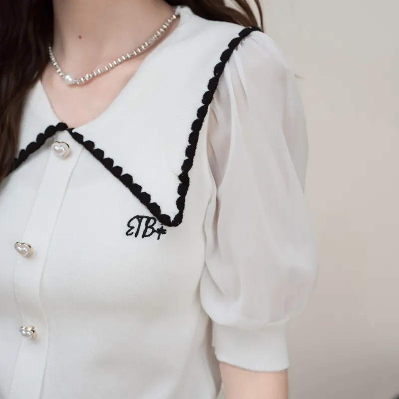 FAWENXIANGZI Puff Sleeve T Shirt Women's-3