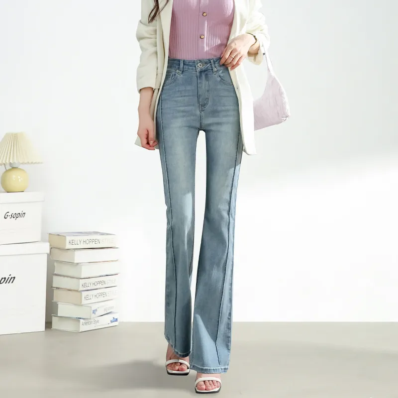 FAWENXIANGZI Jeans Women's Light Blue-5