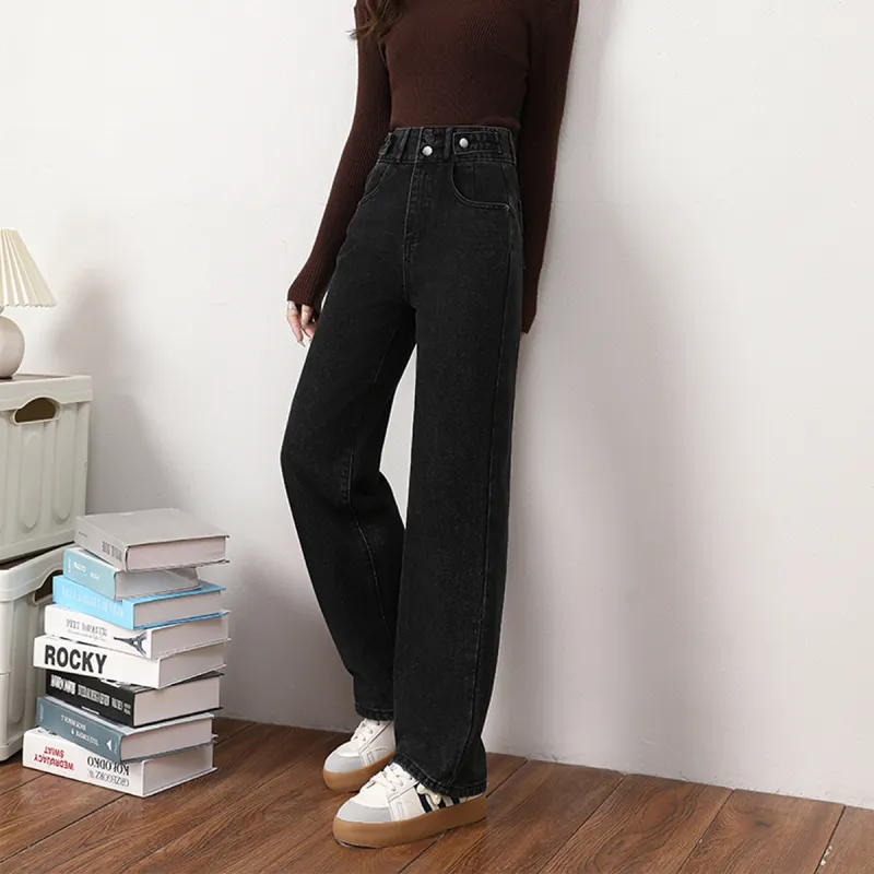 FAWENXIANGZI Jeans Women's Black-7