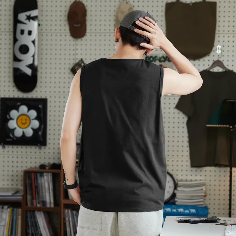 Tonlion Tank Tops Men Black-4