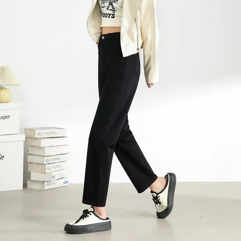FAWENXIANGZI Jeans Women's Black-5