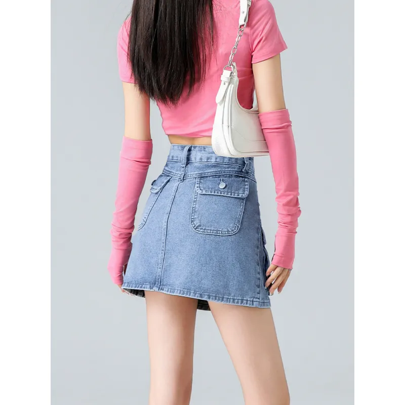 YINLEI Denim Short Skirts Women's-2