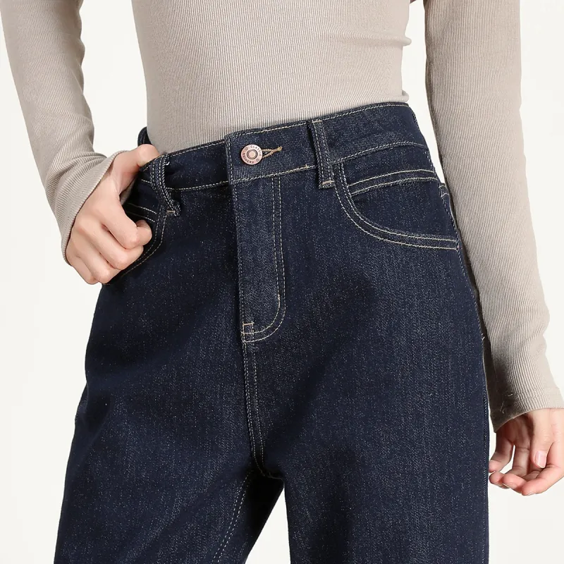FAWENXIANGZI Jeans Women's Dark Blue-8