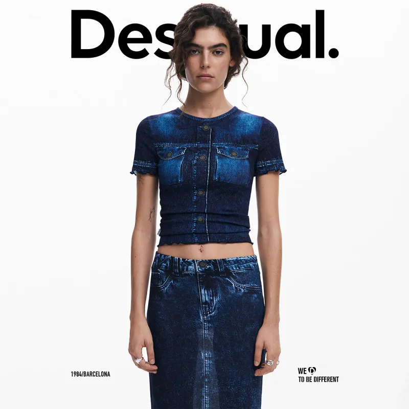 Desigual T Shirts Women's Gentian Blue-1