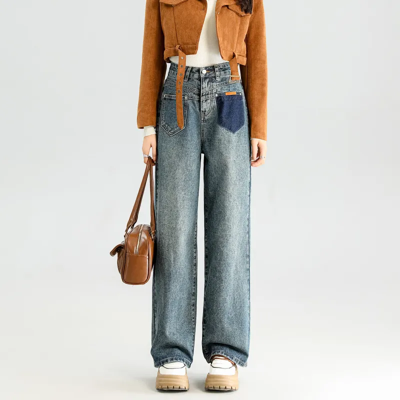 FAWENXIANGZI Jeans Women's Blue-4