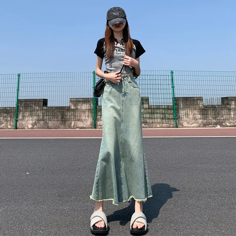 YINLEI Casual Long Skirt Women's-1
