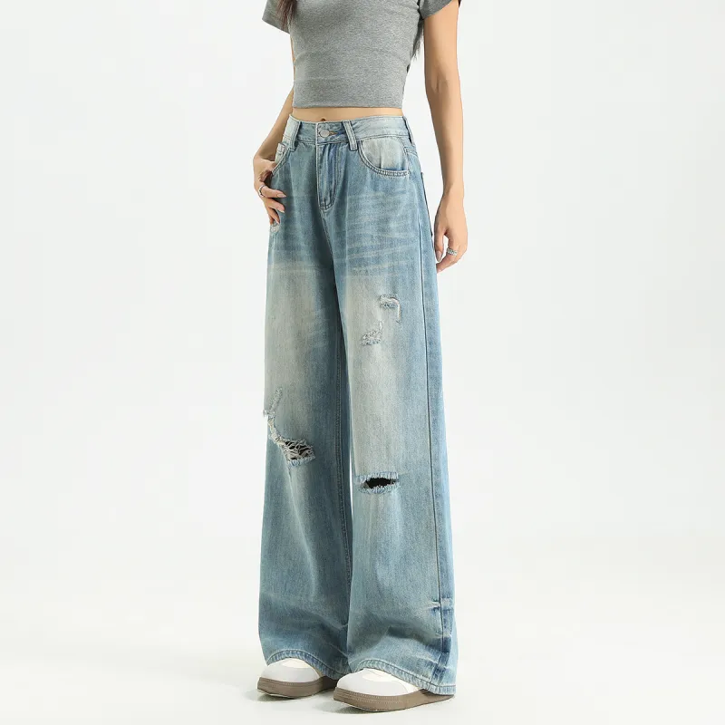FAWENXIANGZI Jeans Women's Blue-4