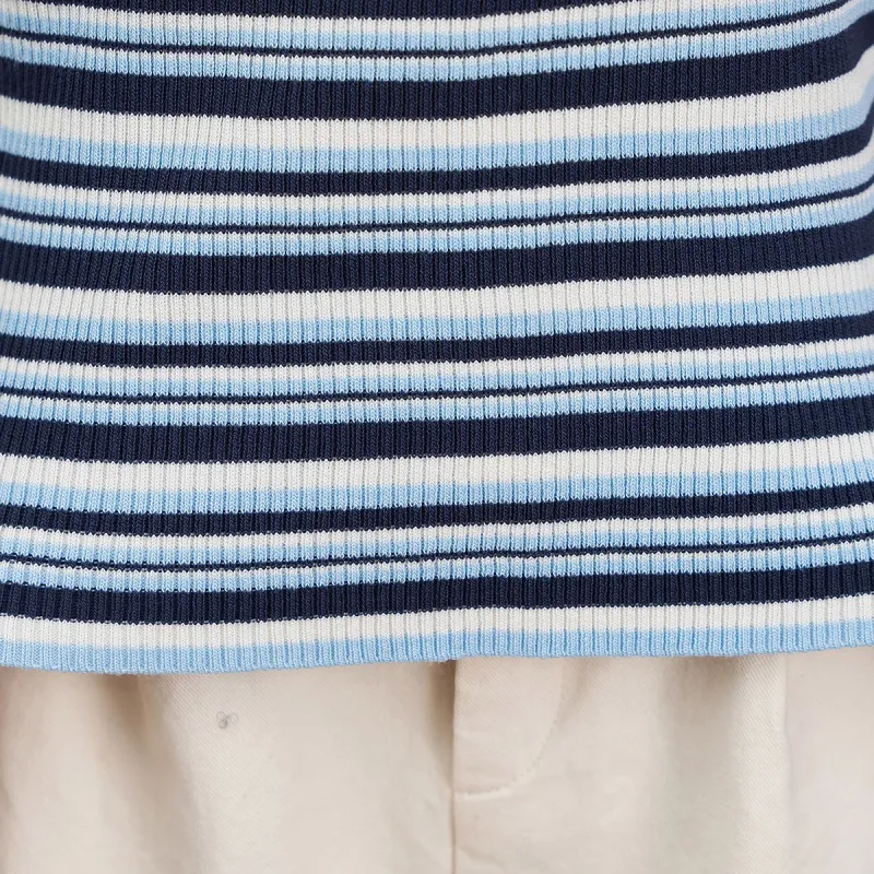 FAWENXIANGZI Tank Tops Women's Blue & White-5