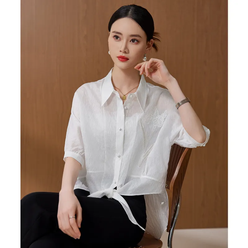 Hang Yi Court Shirts Women's White-1