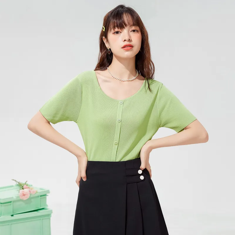 FAWENXIANGZI Knitwear Women's Turquoise-3