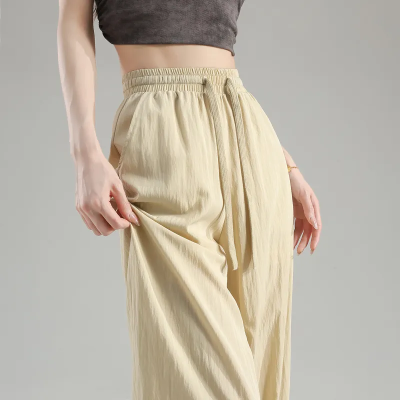 Tonlion Casual Pants Women's Beige Apricot-10