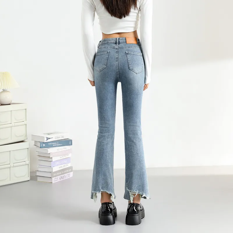 FAWENXIANGZI Jeans Women's Denim Blue-7