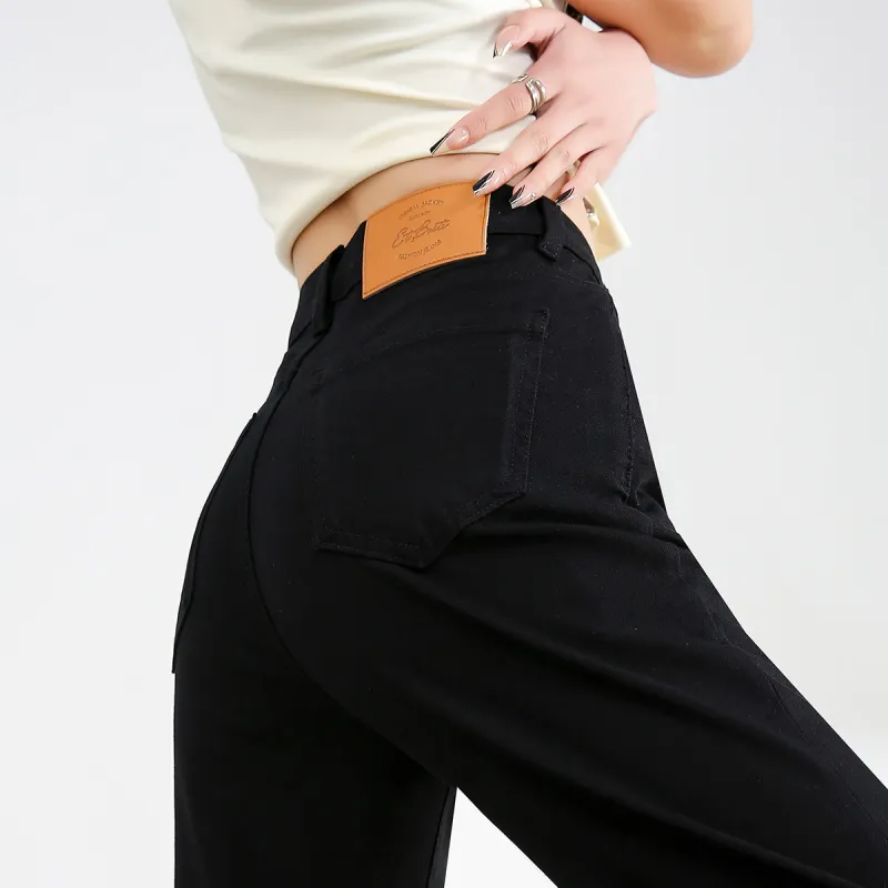 FAWENXIANGZI Jeans Women's Black-4