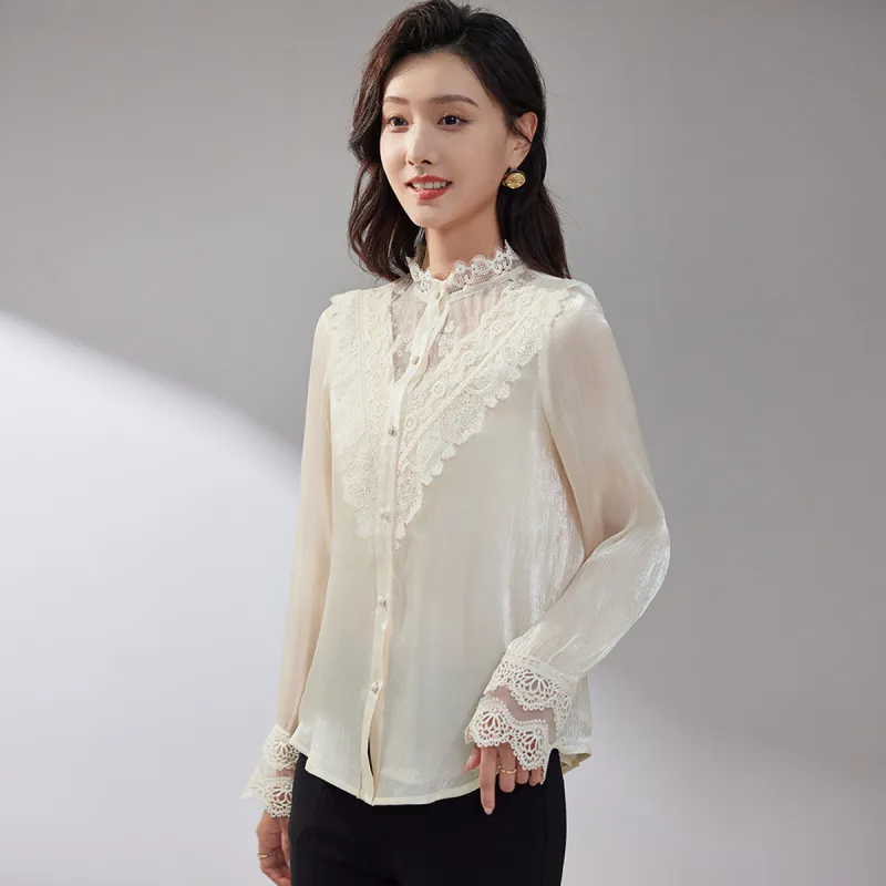 Hang Yi Court Shirts Women's Champagne-5