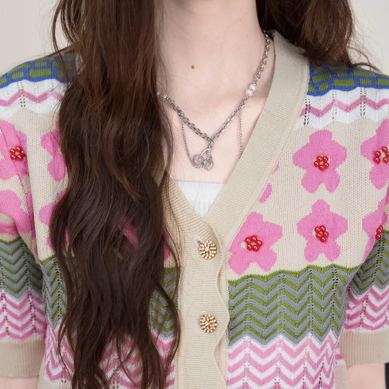 FAWENXIANGZI Knitwear Women's Pink Apricot-1