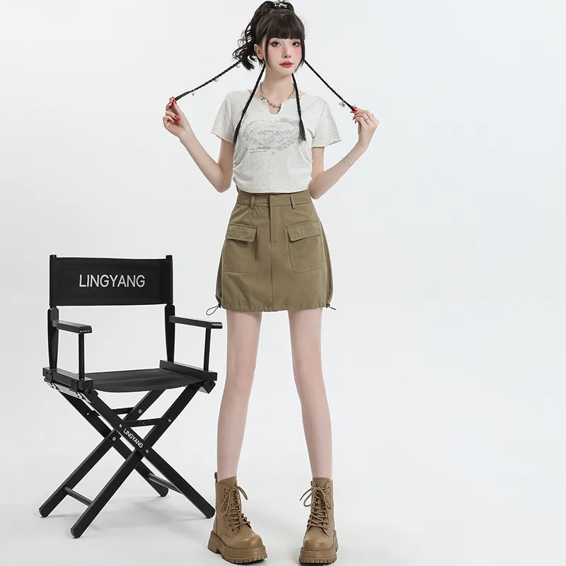 YINLEI Cargo Short Skirts Women's-1