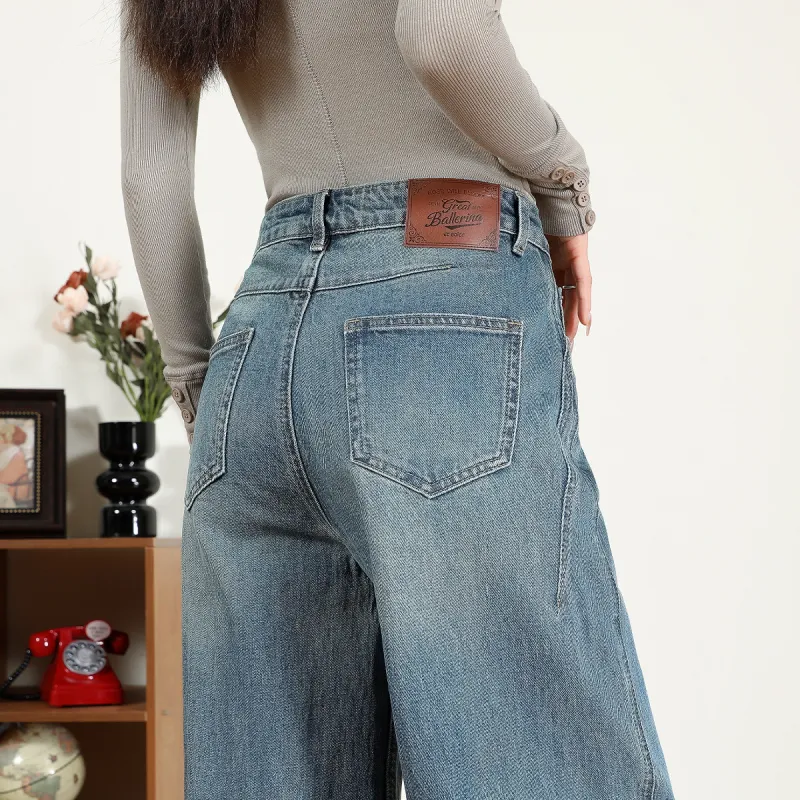 FAWENXIANGZI Jeans Women's Light Blue-1