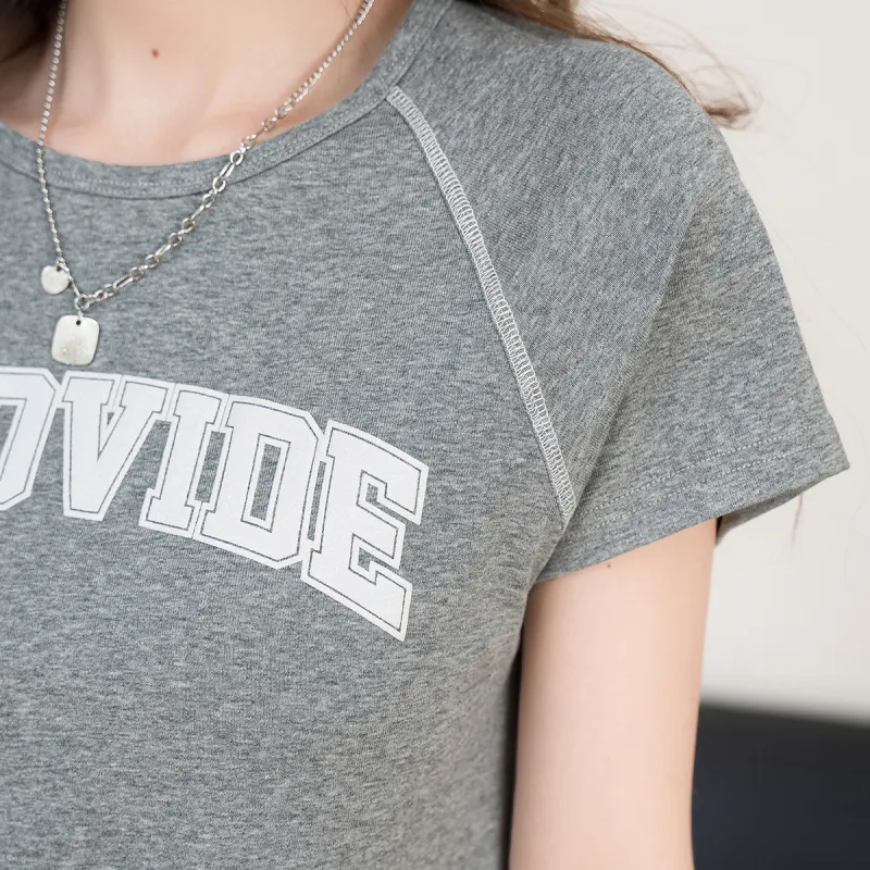 FAWENXIANGZI Crop Tops Women's Heather Gray-1