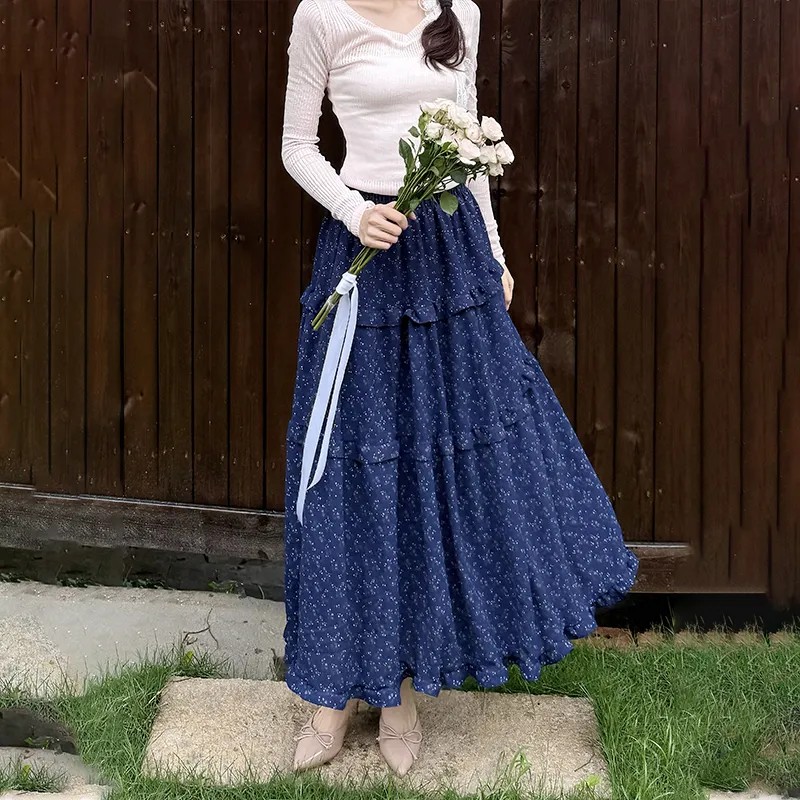 YINLEI Casual Long Skirt Women's-5