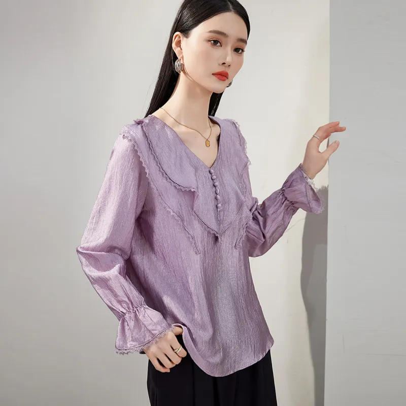 Hang Yi Court Shirts Women's Light Purple-3
