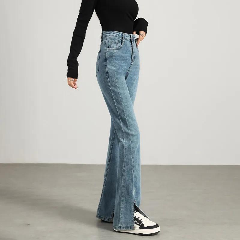 FAWENXIANGZI Jeans Women's Light Blue-2